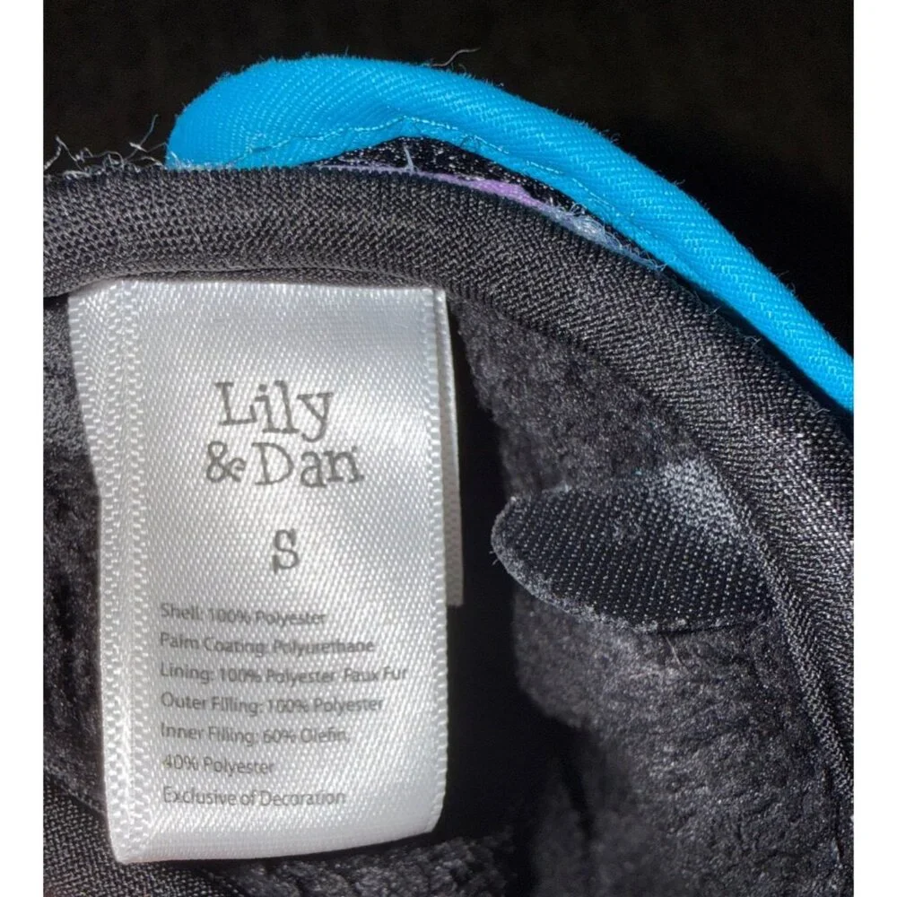 Lily & Dan Kids Toddler Winter Mittens S Purple & Blue Polyester Warm Outerwear